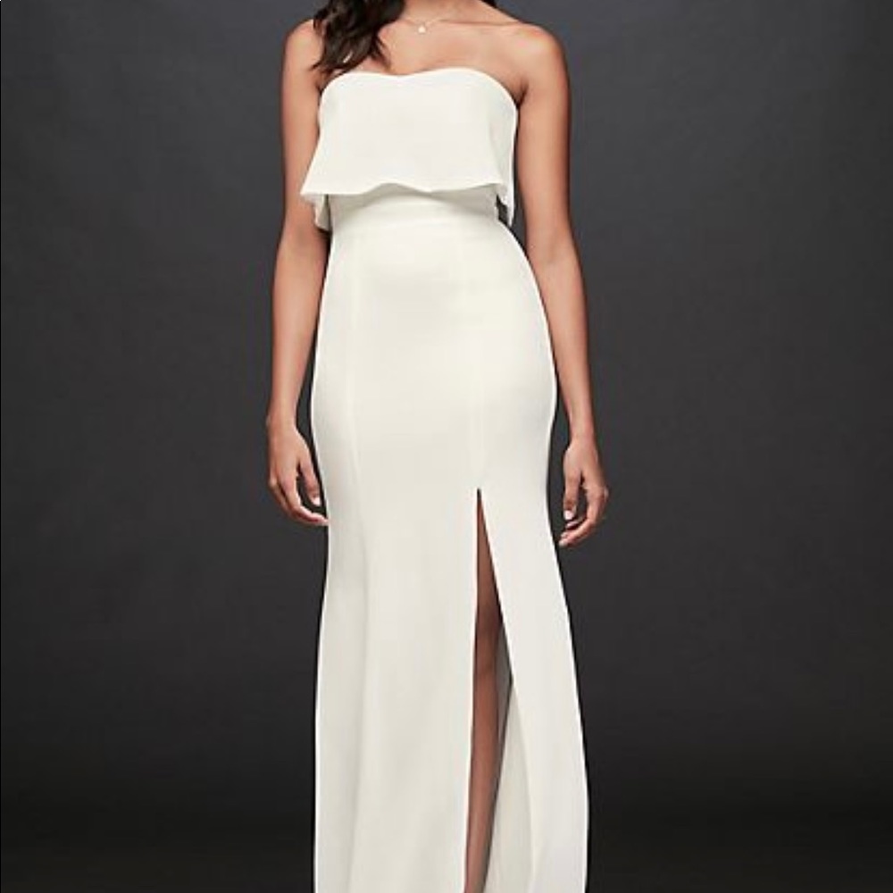 Flounce Top Stretch Wedding Dress